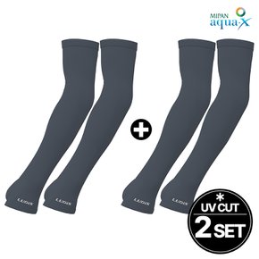 아웃도어 LUPDUA02 그레이 UV차단 쿨 손등커버형 팔토시 2p, 2SET