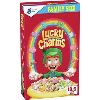  [해외직구] Lucky  Charms  Lucky  Charms  글루텐  프리  마시멜로  시리얼  18.6온스  패밀리  사이즈  시리얼  박스