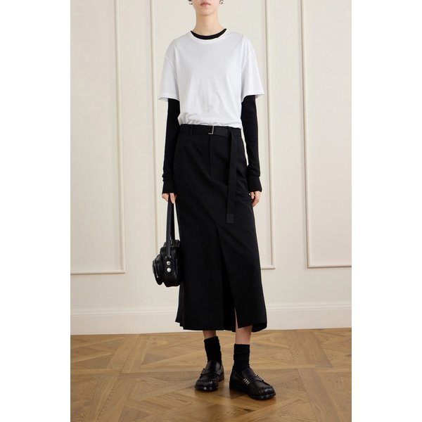 수트 패널 울 미디 스커트 46376663163025225