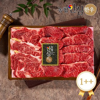 농협안심한우 [명절 이후 배송][농협안심한우] 1++구이1호 1.2kg (등심600g+안심300g+채끝300g) 한우선물세트