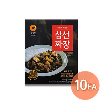 청정원 삼선짜장180g 10개 + (증정)카레여왕 비프160g 2개