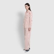 여 밍크 플리스 플랫 카라 파자마 세트 J2154010170BT