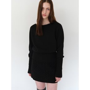 Wool boatnek golgi knit - Black