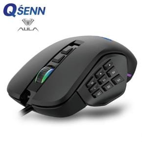 QSENN AULA RGB 사이드 버튼 커스텀 게이밍 마우스(H510)/BK