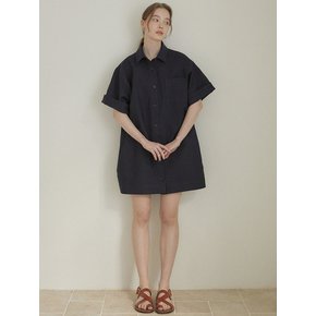 Mini shirt dress (navy)