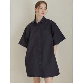 Mini shirt dress (navy)