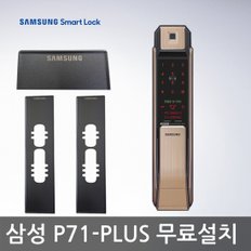 [전국설치] SHP-P71F PLUS 블랙보강판패키지 지문인식 푸시풀도어락 카드키 디지털도어락