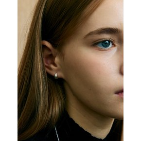 [진주귀걸이 2종 증정] Matte silver corn hoop earring (S/M)