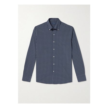 PETER MILLAR 올튼 버튼다운 칼라 체크 우븐 셔츠 블루 1647597346753703