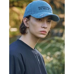 남성 자수로고 포인트 기모안감 코듀로이 볼캡 블루