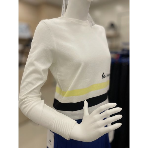 [여주점] 여성 언발 소매 배색 라운드 티셔츠GP122LKP25 PINK