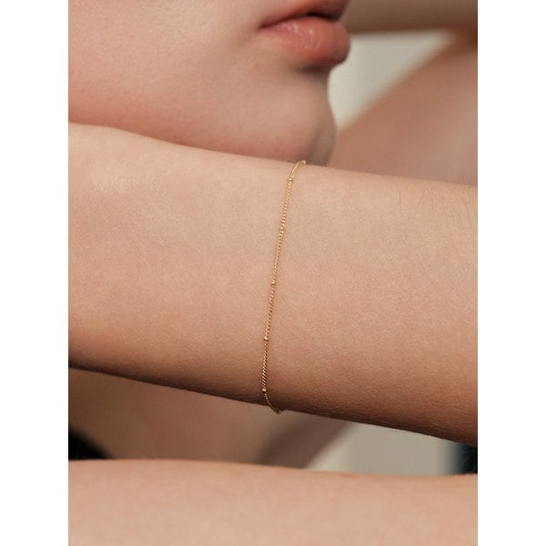 14k 미니 비드 0.3 커브 체인 팔찌 (14K골드) LFB11