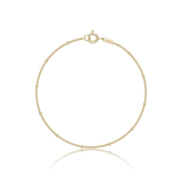 14k 미니 비드 0.3 커브 체인 팔찌 (14K골드) LFB11
