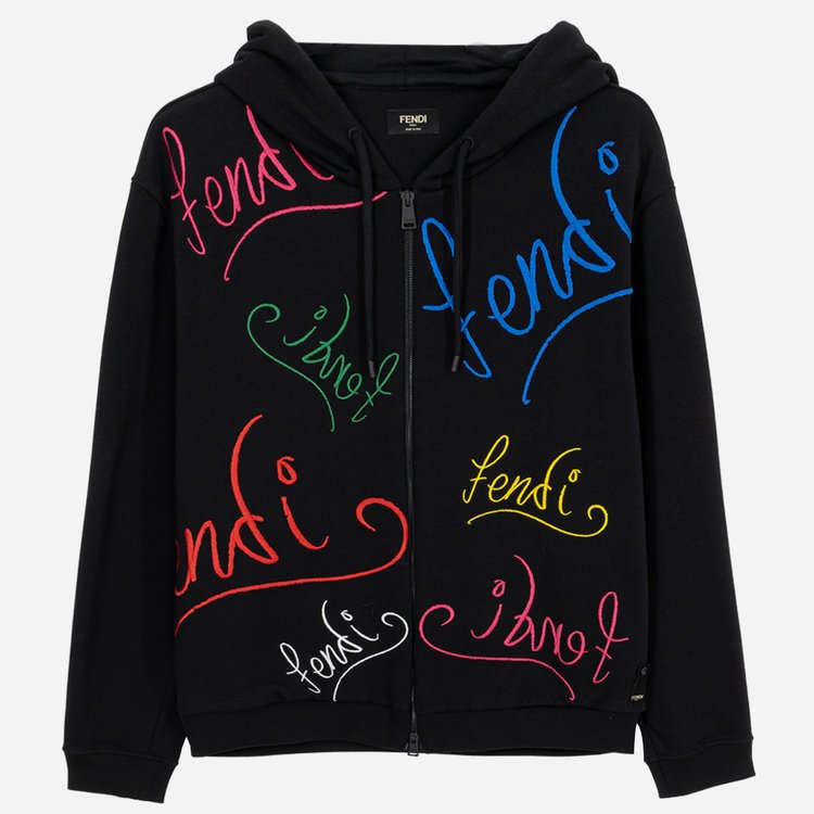 펜디 남성 로고 스웻 셔츠 후드집업 M L BLACK FY0984 AH0W F0BHU