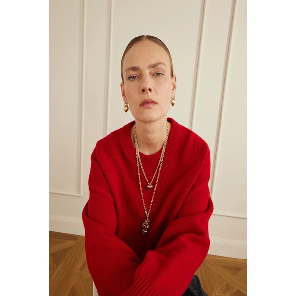 록산느 애슐린 텍스처 하트 골드톤 목걸이 46376663162972426