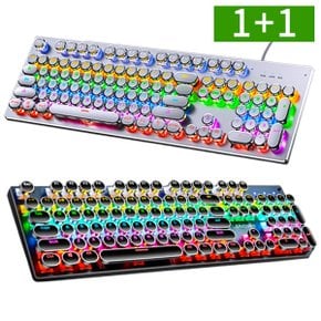1+1 LED 게이밍 기계식 키보드 청축 유선