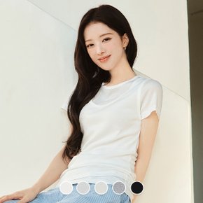 326542 여 텐셀 시어 레이어드 크루넥 반팔티