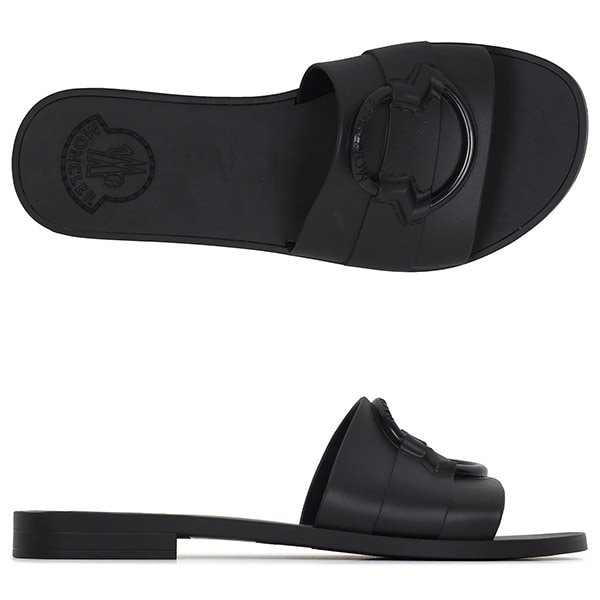 [부산점] 몽클레어 25SS 블랙 로고 몬  슬라이드 샌들 4C00040 M4095 999