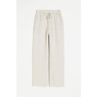 H&M 리넨 블렌드 풀온 팬츠 라이트 베이지 1138003002