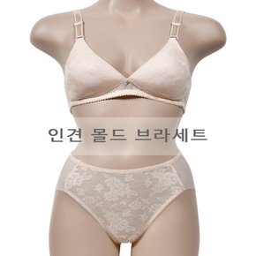 플라워 레이스 인견 몰드 B컵 브라 팬티 세트 여성 속옷 세트 홈쇼핑 브라 팬티 브라자 브래지어 브레