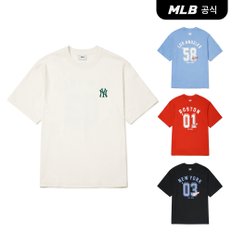 [코리아공식] [MLB] 바시티 넘버 그래픽 오버핏 반팔 티셔츠 (4 COLOR)