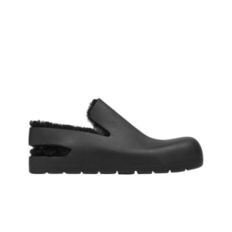 보테가 베네타 퍼들 셔링 러버 슬링백 샌들 블랙 Bottega Veneta Puddle Shearling Rubber Slingback Sandals Black