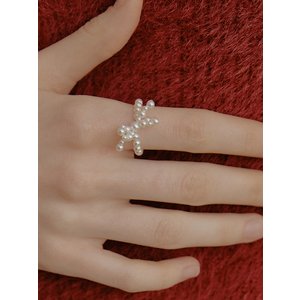 타티아나 Lovely Pearl Ribbon Ring CR1821