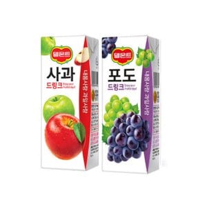 롯데 델몬트 사과 드링크 190ml 24팩+포도 드링크 24팩 총 48팩