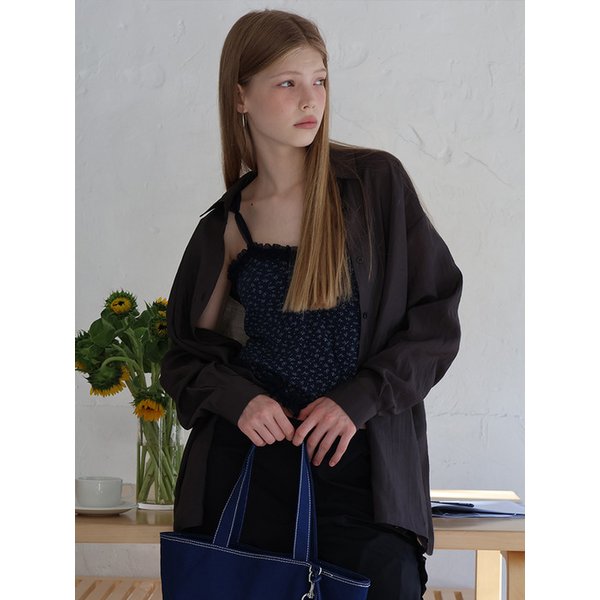GARDEN FRILL BUSTIER TOP_NAVY
