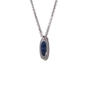 10K WHITE GOLD MINI ETERNAL BLUE LABRADORITE NECKLACE