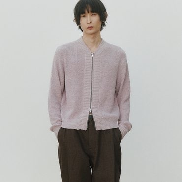 노이어 부클 집업 가디건 (라벤더)