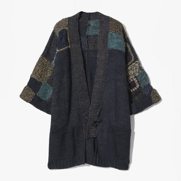 [KAPITAL]캐피탈 가디건/3G HAND KNIT SPRING TUGIHAGI KESA CARDIGAN CHARCOAL GRAY/KAD1M50001