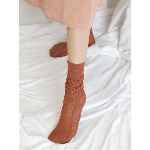 Mono Lace See through Socks 시스루 니삭스