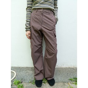 COTTON BLEND FLAP POCKET PANTS_BROWN