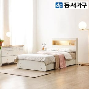 [동서가구] 이즈 카이 LED 편백 수납 SS침대 프레임 DF921956