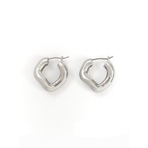 Metal Wave Link Earrings_Silver