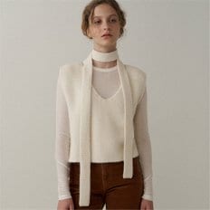 [블랭크03] fox blend tie vest (ivory)