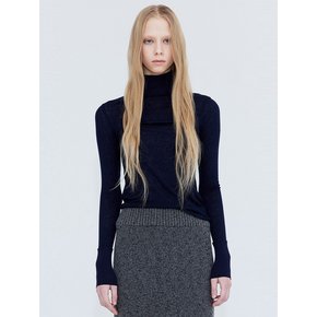 Wool Knit Half Turtleneck-T_Navy