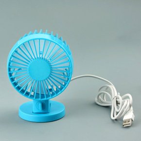 탁상용 USB 선풍기 / 2중 날개 모터 / 블루