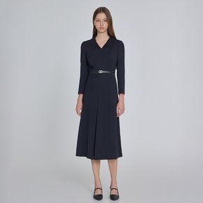 [25 F/W] 플리츠 블록 벨티드 원피스 ITP9WOP830