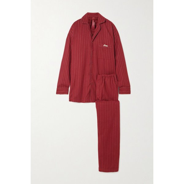 스킴스 멀롯 스트라이프 버건디 플란넬 수면 세트 46376663162985894