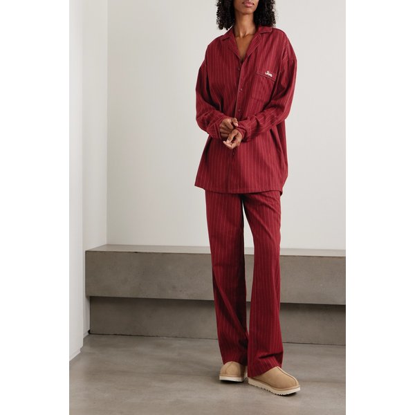 스킴스 멀롯 스트라이프 버건디 플란넬 수면 세트 46376663162985894