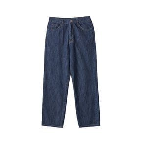 Linen like straight denim_navy blue