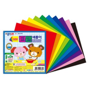 알록달록 고급용지 500 단면 색종이 학습용 종이접기 공장활동
