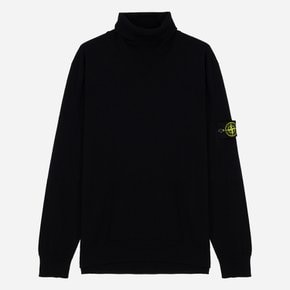 STONE ISLAND 남성 와펜 퓨어 라이트 터틀넥 울니트 BLACK