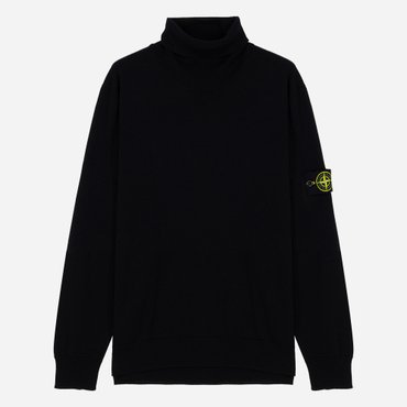 스톤아일랜드 STONE ISLAND 남성 와펜 퓨어 라이트 터틀넥 울니트 BLACK