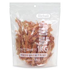 리첼 순중량 사사미 강아지간식 1kg 대용량 애견간식