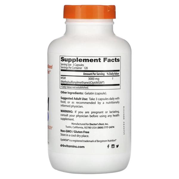 Doctor`s Best 닥터스 베스트 MSM OptiMSM 1000mg 360캡슐