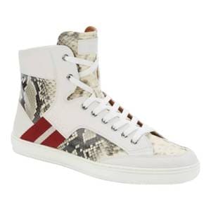 이스퀘어 3995909 Bally Oldani Mens 6240612 White High-Top Leather Sneakers