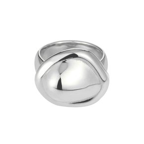 BOLD ROUNDED CAP RING_SILVER